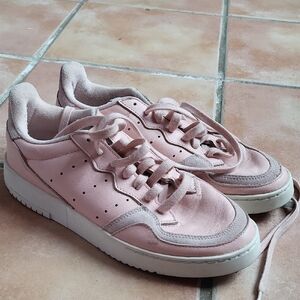 Adidas Pink Sneakers with Metallic Finish and Rubber Sole